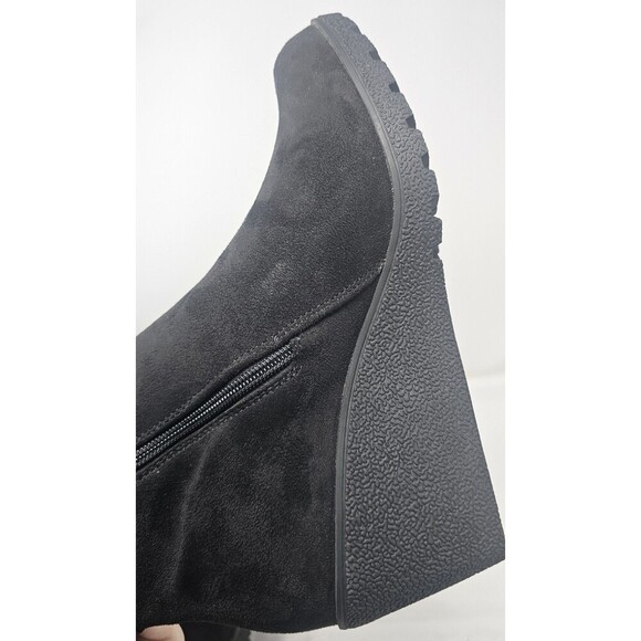 I Love Billy BettyBoo Black Faux Suede Knee High Winter Zip Tye Boots Sz 41 - Picture 7 of 16